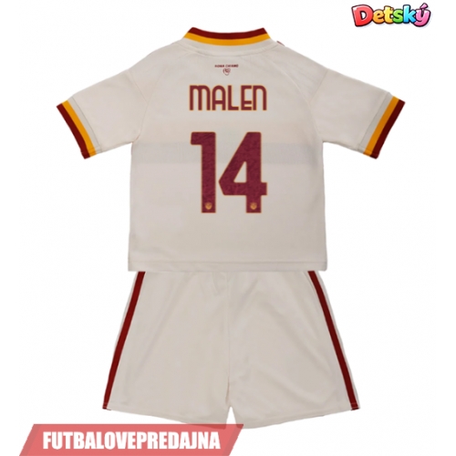 Lacne Dětský Futbalové dres AS Roma Donyell Malen #14 2026-27 Krátky Rukáv - Preč (+ trenírky)